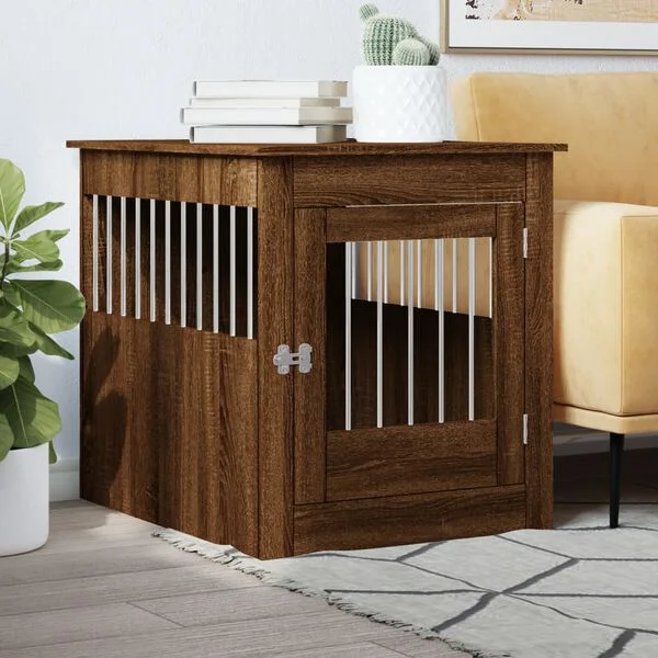 vidaXL Hundekäfig im Möbelstil Braun Eichen-Optik 64, 5x80x71 cm