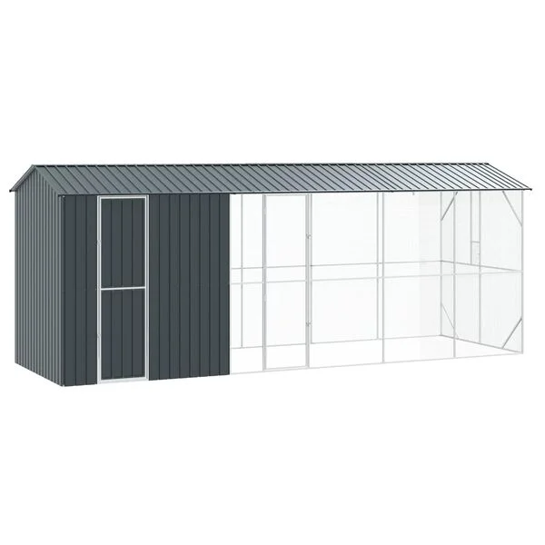 vidaXL Vogelkäfig Anthrazit 645 x 208 x 247 cm Verzinkter Stahl