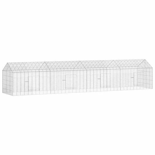vidaXL Hasenkäfig Silber 400 x 78 x 78 cm Verzinkter Stahl