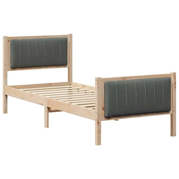 vidaXL Bettgestell Braun und Dunkelgrau 80 x 200 cm Massivholz Kiefer