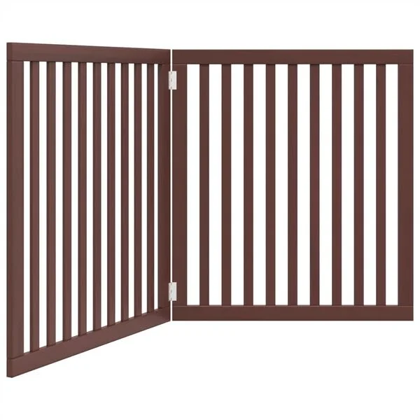 vidaXL 2-tlg. Hundetor Faltbar Braun 160 cm Pappelholz