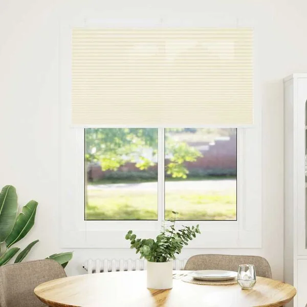 vidaXL Plissee Creme 105x150 cm Stoffbreite 104, 4 cm Polyester