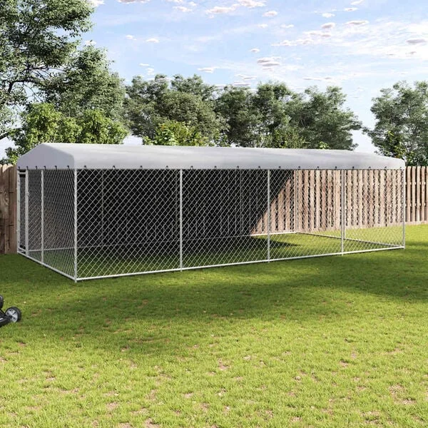 vidaXL Outdoor-Hundezwinger mit Überdachung 7, 6x3, 8x2, 3 m