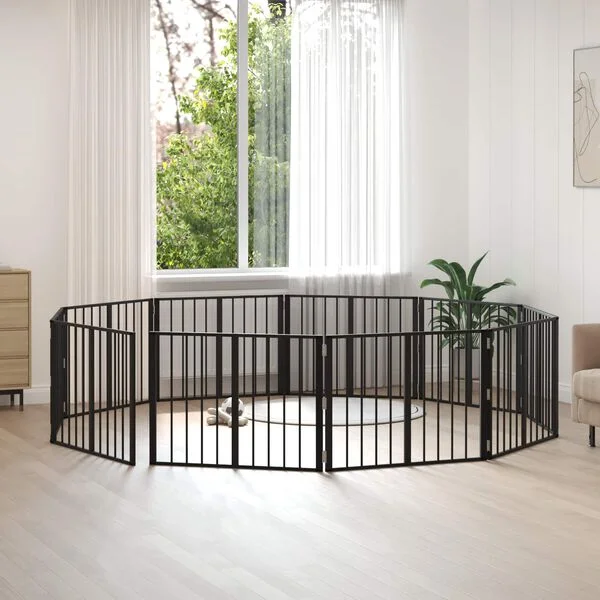 vidaXL Hundetor 10 stk. Schwarz 80 x 60 cm Verzinkter Stahl