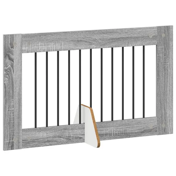 vidaXL Klappbares Hundetor mit Ständern 4 stk. Sonoma-Grau 401 cm