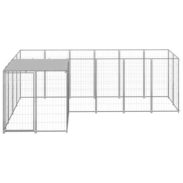 vidaXL Hundezwinger Silbern 4, 84 m² Stahl