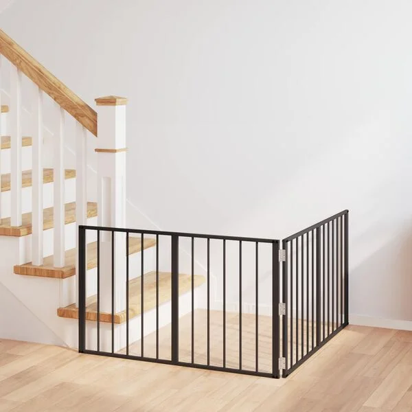 vidaXL Hundetor 2 stk. Schwarz 100 x 60 cm Verzinkter Stahl