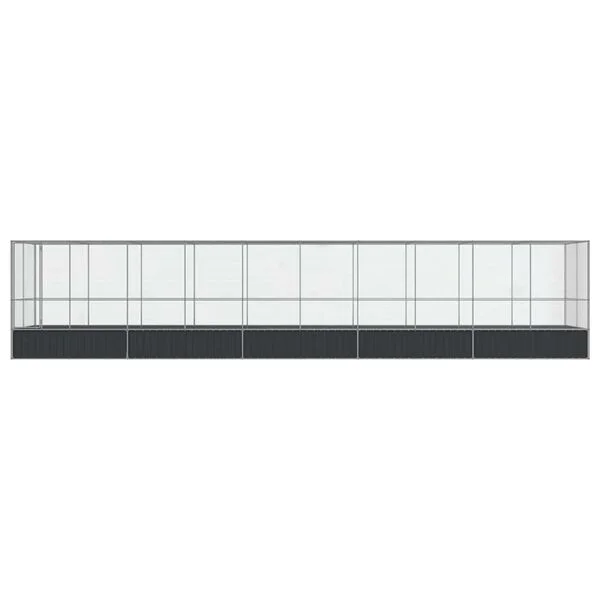 vidaXL Voliere mit Erweiterung Silbern 1039x207x212 cm Stahl