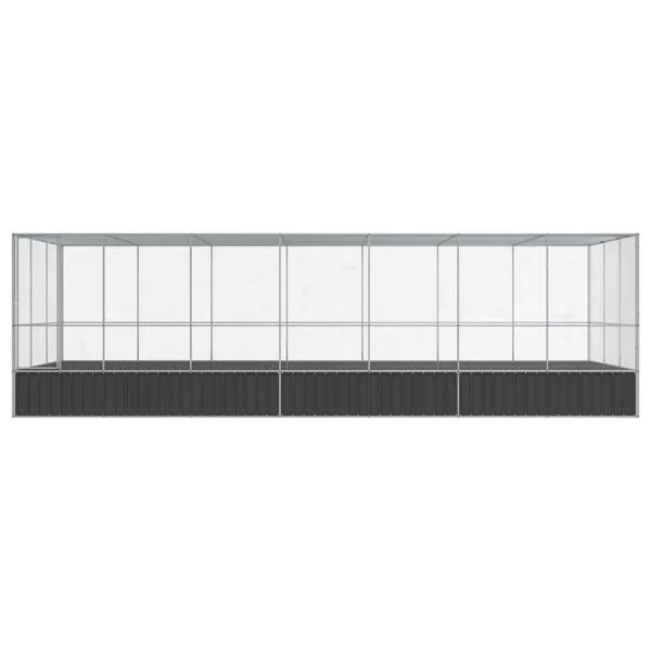 vidaXL Voliere mit Erweiterung Silbern 725x307x212 cm Stahl