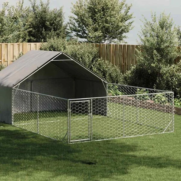 vidaXL Outdoor-Hundezwinger mit Auslauf 6x3x1, 9 m Verzinkter Stahl