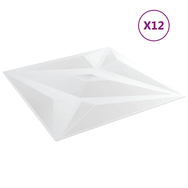 vidaXL Wandpaneele 12 stk. 50 x 50 cm Weiß Stern XPS Schaum