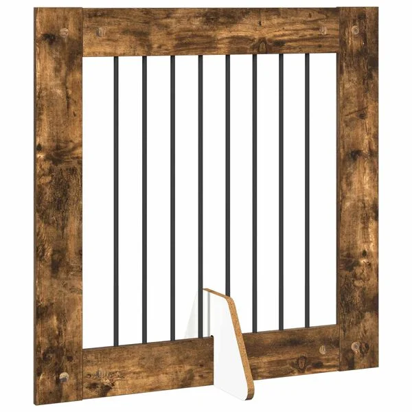 vidaXL Klappbares Hundetor mit Ständern 4 stk. Räuchereiche 321 cm