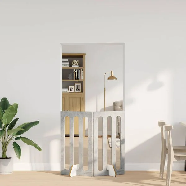 vidaXL Faltbarer Haustierzaun 2 stk. Betongrau 100, 5 x 38 x 90 cm