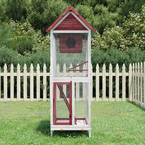 vidaXL Voliere Mokka 60x58, 5x160 cm Massivholz Kiefer