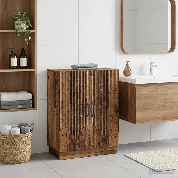 vidaXL Badezimmer Aufbewahrungsschrank HOORN Altholz 59, 5 x 31 x 77 cm