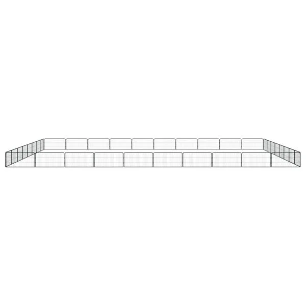 vidaXL 36-tlg. Hundelaufstall Schwarz 100x50cm Stahl Pulverbeschichtet