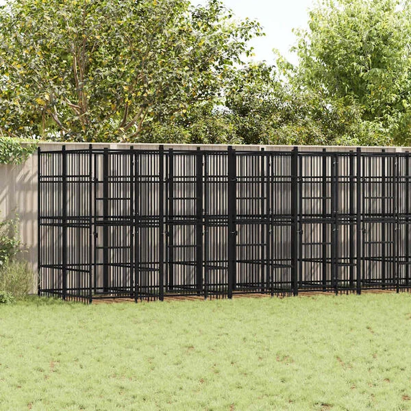 vidaXL Outdoor-Hundezwinger Stahl 18, 43 m²