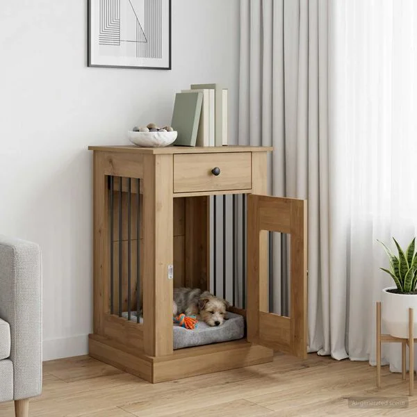 vidaXL Hundekäfigmöbel Artisan-Eiche 50 x 47, 5 x 80 cm Holzwerkstoff