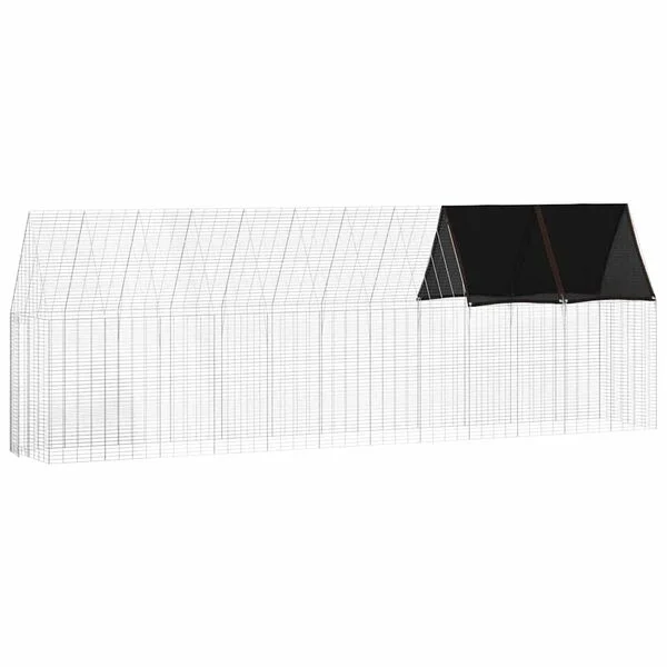 vidaXL Hühnerkäfig 2 Stk. Silber 600 x 100 x 210 cm Verzinkter Stahl