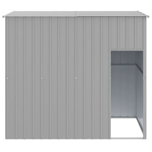 vidaXL Hundehütte mit Dach Hellgrau 214x153x181 cm Verzinkter Stahl