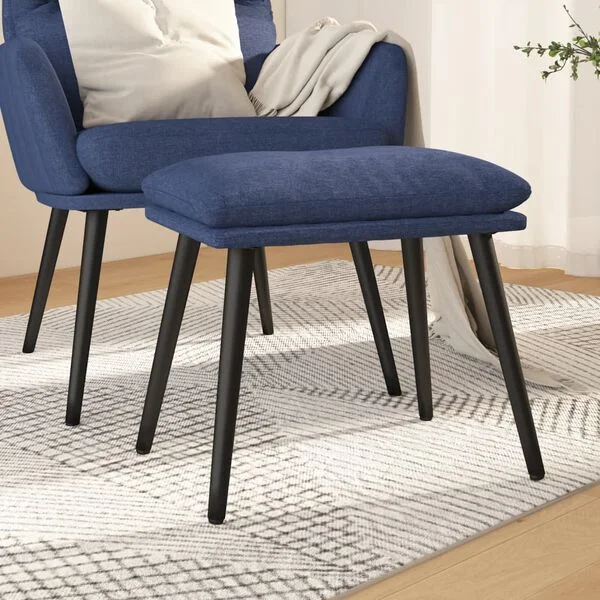 vidaXL Fußhocker Blau 45x29, 5x35 cm Stoff