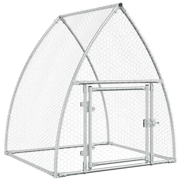 vidaXL Hühnerkäfig Silbern 100x105x120 cm Verzinkter Stahl
