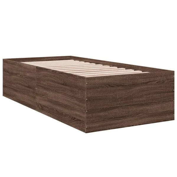 vidaXL Bettgestell Braun Eichen-Optik 75x190 cm Holzwerkstoff