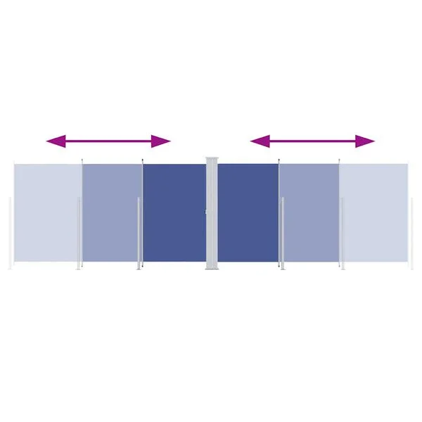 vidaXL Seitenmarkise Ausziehbar Blau 180x600 cm