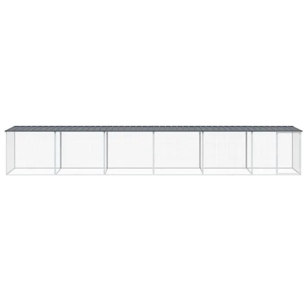 vidaXL Hühnerkäfig mit Dach Anthrazit 603x98x90 cm Verzinkter Stahl