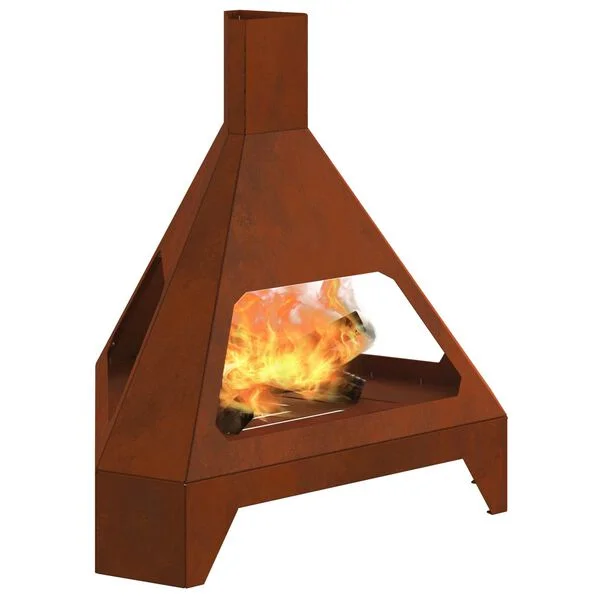 vidaXL Feuerstelle Rostoptik 50 x 43 x 52 cm Wetterfeststahl