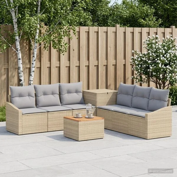 vidaXL Sofa Set 8 stk. Beige und Hellgrau 55 x 55 x 37 cm