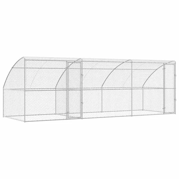 vidaXL Hundekäfig 3 stk. Silber 6 x 2 x 2 m Verzinkter Stahl