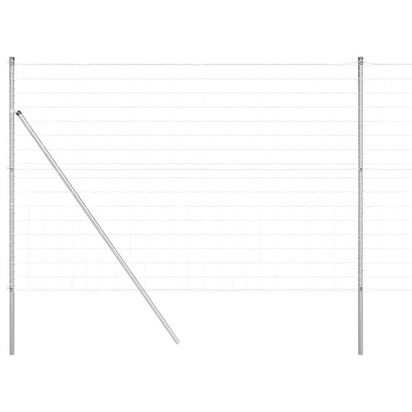 vidaXL Bodenmontierter Euro-Zaun 10 x 1, 6 m Verzinkter Stahl Silber