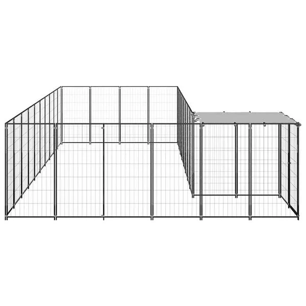 vidaXL Hundezwinger Schwarz 19, 36 m² Stahl