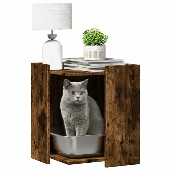 vidaXL Katzenklo Räuchereiche 42x42x51 cm Holzwerkstoff