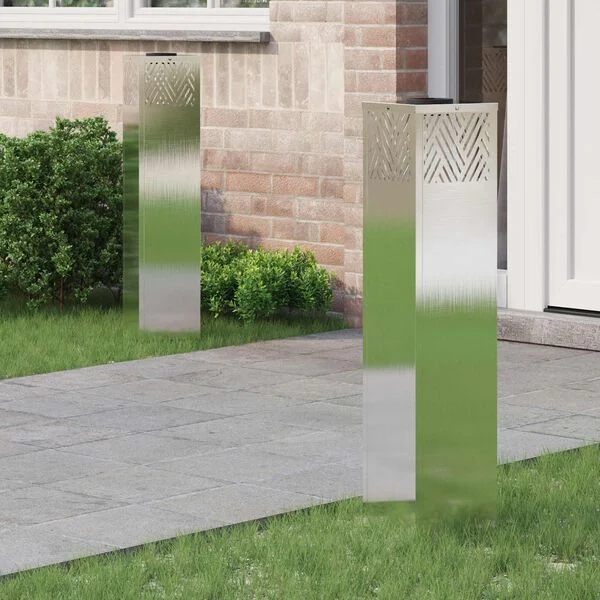 vidaXL Solar LED Weg Licht 2 stk. Warmes Weiß 18 x 18 x 80 cm