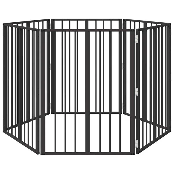 vidaXL Hundetor 6 stk. Schwarz 60 x 80 cm Verzinkter Stahl