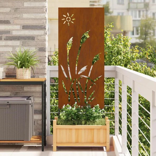 vidaXL Garten Sichtschutz-Leinwand Rostoptik 50 x 140 cm