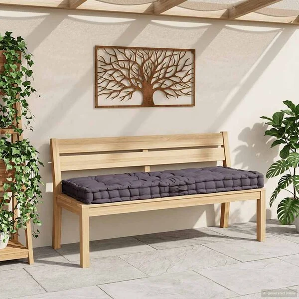 vidaXL Palettenkissen Baumwolle 120×80×10 cm Anthrazit