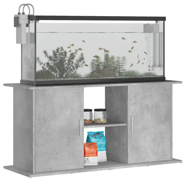 vidaXL Aquariumständer Betongrau 121 x 41 x 58 cm Holzwerkstoff