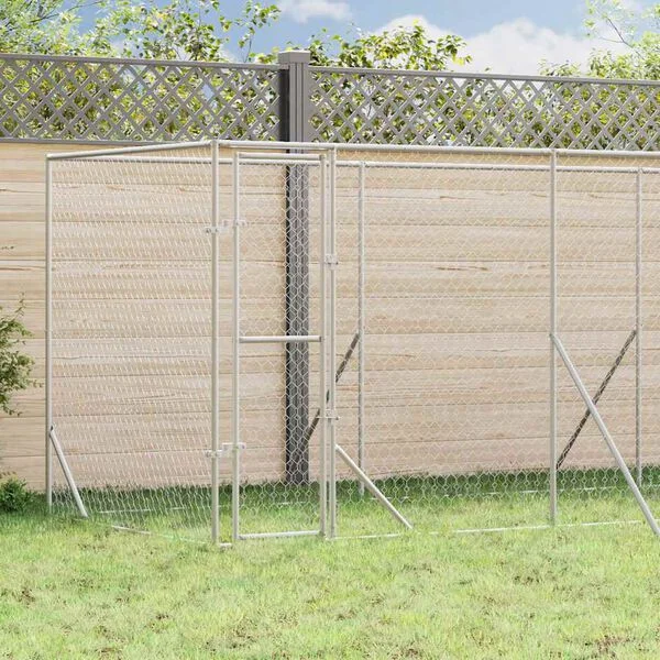 vidaXL Outdoor-Hundezwinger Silbern 6x2x2 m Verzinkter Stahl