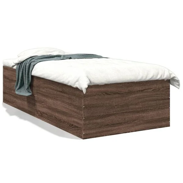 vidaXL Bettgestell Braun Eichen-Optik 75x190 cm Holzwerkstoff