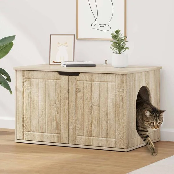 vidaXL Katzenhaus Sonoma 85 x 55 x 50, 5 cm Holzwerkstoff