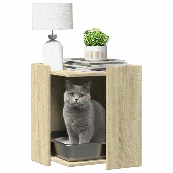vidaXL Katzenklo Sonoma Eiche 42x42x51 cm Holzwerkstoff
