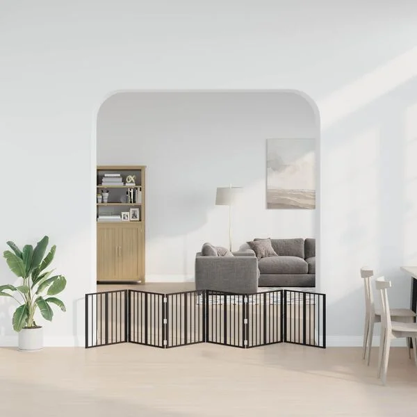 vidaXL Hundetor 6 stk. Schwarz 60 x 60 cm Verzinkter Stahl