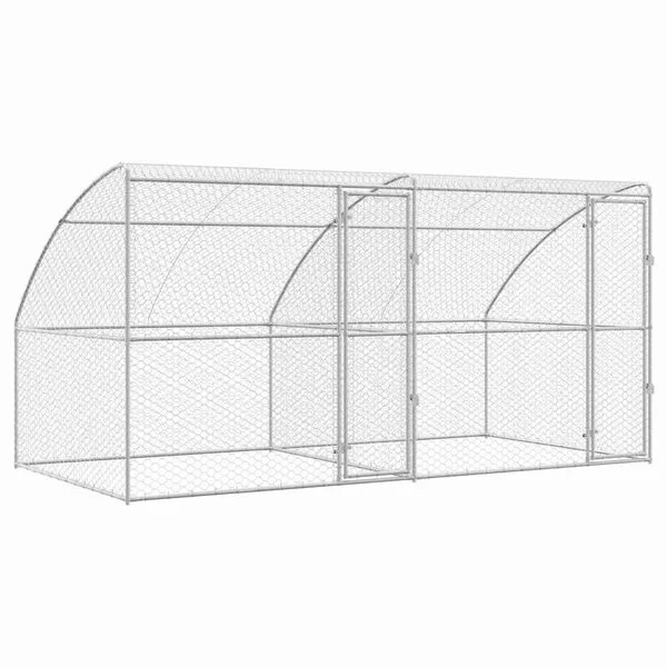 vidaXL Hundekäfig 2 stk. Silber 4 x 2 x 2 m Verzinkter Stahl