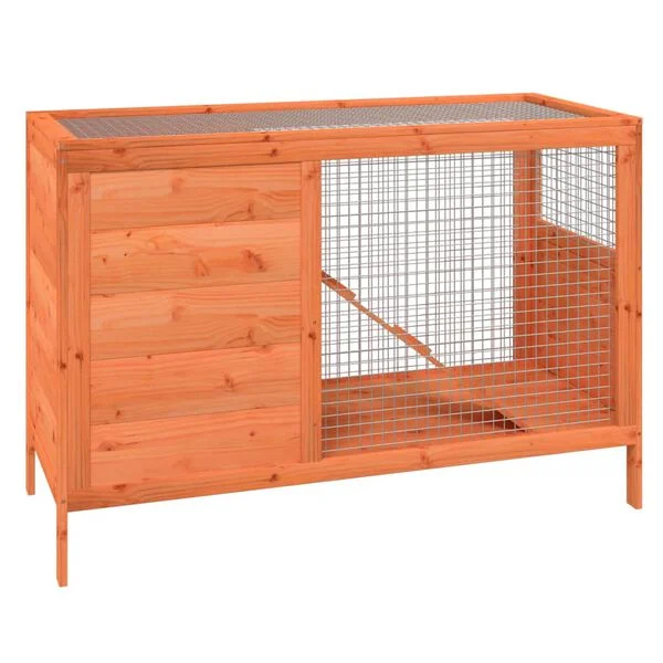 vidaXL Kaninchenstall Braun 103x44x69, 5 cm Massivholz Kiefer