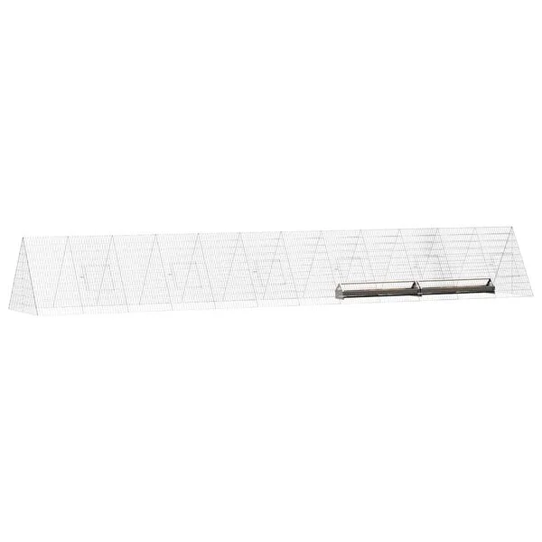 vidaXL Hühnerkäfig Silber 650 x 100 x 85 cm Verzinkter Stahl