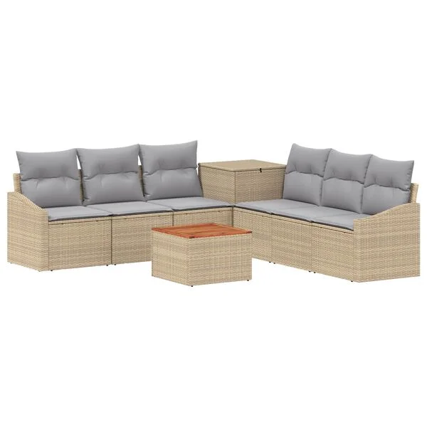 vidaXL Sofa Set 8 stk. Beige und Hellgrau 55 x 55 x 37 cm