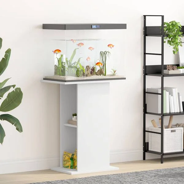 vidaXL Aquariumständer Weiß 60, 5x36x72, 5 cm Holzwerkstoff